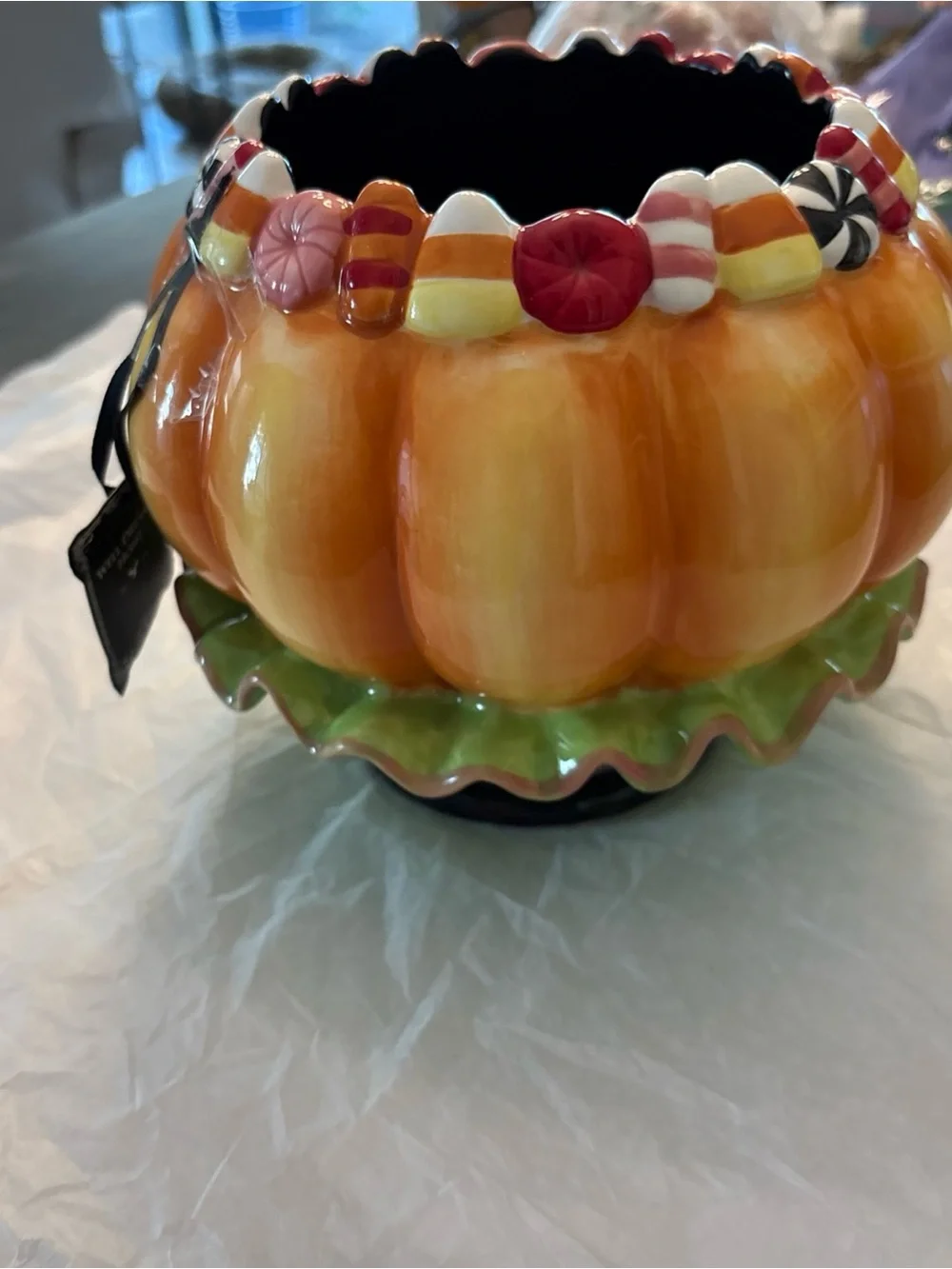 BRAND NEW 2022 Corner Ruby Carnival Candy Corn Pumpkin Bowl